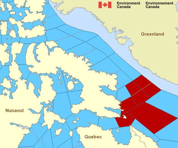 Map of Arctic - Eastern Arctic marine weather areas Map of Arctic - Eastern Arctic marine weather areas