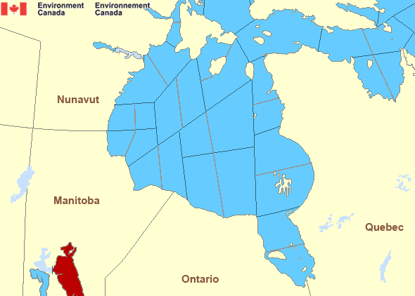 Map of Hudson - Hudson Bay marine weather areas